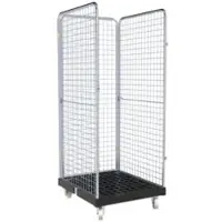 Schäfer Shop rolcontainer ADB BASICline, 3-zijdig, zonder tussenlegbord, tot 500 kg, zwenk- en bokwielen, L 724 x B 815 x H 1800 mm, staal & gerecycled HDPE