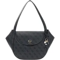 GUESS Handtas 'Sac à Rabat Coleen Monogramme Coal Logo' zwart