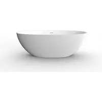 Wiesbaden Vrijstaand Ligbad Chiek Ovaal 165x75cm Solid Surface Mat Wit