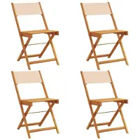 vidaXL Tuinstoelen 4 st inklapbaar stof en massief hout beige