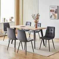 Glamour Milano Velvet Eetkamerstoelen Set van 4 Grijs 53x45x83 cm – Comfortabele Gestoffeerde Design Stoelen met Metalen Frame