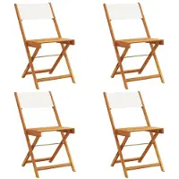 vidaXL Tuinstoelen 4 st inklapbaar massief hout en stof crèmewit