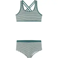 Protest crop bikini PRTNINJA JR groen/wit Meisjes Polyester Streep - maat 116