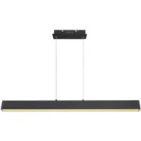 Globo Lighting LED hanglamp dimbaar via wandschakelaar Hanglamp Designlamp Eettafellamp, geheugenfunctie, metaal zwart wit opaal, L 121 cm