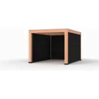 Westwood Douglas overkapping, 300 x 400, met zwarte achterwand en twee zijwanden, Modern Plus
