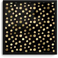 PosterMonkey Fotolijst incl. Poster - Patronen - Stippen - Goud - 40x40 cm - Posterlijst