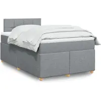 vidaXL Boxspring met matras stof lichtgrijs 120x200 cm