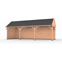 Westwood Douglas overkapping zadeldak, 900 x 300, met achterwand en zijwand, Ruiter Basic