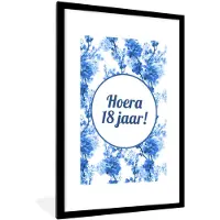 PosterMonkey Fotolijst incl. Poster - Verjaardag - 18 jaar - Quote - 60x90 cm - Posterlijst