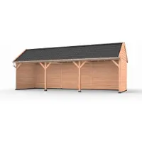 Westwood Douglas overkapping zadeldak, 900 x 300, met achterwand en twee zijwanden, Ruiter Basic