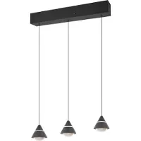 TRIO ROMEO - Hanglamp - Zwart mat - incl. 3x SMD 7 W - Plafondbevestiging - Traploos in hoogte verstelbaar - DIP - Schakelaar - Niet dimbaar