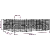 vidaXL Huisdierenkooi met deur 52 panelen 245x210x70 cm staal zwart