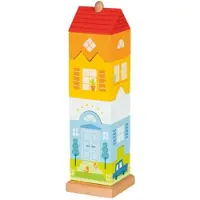 Goki Stapeltoren - Stadhuis - 25,5X7,2X7,2Cm - Hout - 2 Jaar