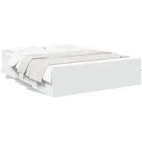 vidaXL Bedframe met lades bewerkt hout wit 160x200 cm