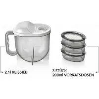 Vip Ahmet - Rijstwasser met Vershoudbakjes - 4-delig - 1 x 2,1 L + 3 x 200 ml - BPA-vrij