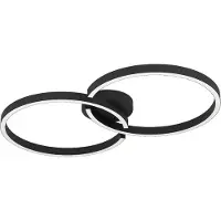 Eglo Zwarte Led Plafondlamp Amandolo 2 Ringen