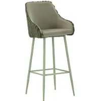 Mauro Ferretti Alaska - Een set van twee groene barkrukken, gemaakt van ijzer en polyester, met een modern design en een zithoogte van 78 cm – Moderne collectie