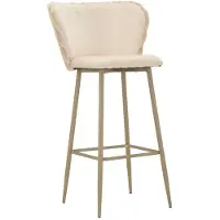 Mauro Ferretti Alaska barkrukken - B - Crème, set van 2, gemaakt van ijzer en polyester, modern design met een zithoogte van 77 cm - Moderne collectie