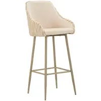 Mauro Ferretti Alaska barkrukken - A - Crème, set van 2, gemaakt van ijzer en polyester, modern design met een zithoogte van 78 cm - Moderne collectie