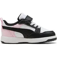 Puma Rebound V6 sneakers wit/zwart/lichtroze Jongens/Meisjes Imitatieleer - maat 24