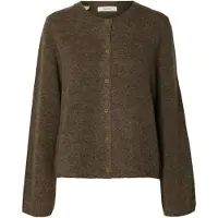 SELECTED WOMEN Dames Truien & Vesten Slflulu New Ls Knit Cardigan - Bruin - Maat L