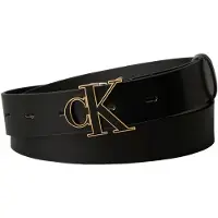 Calvin Klein Riem 'CK Monogram Buckle' goud / zwart