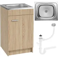 Stamar - Keukenkast 50 x 40 x 83 cm - Onderkast met deuren - Eik Sonoma
