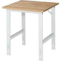 RAU werktafel, beuken blad, B 750 x D 800 x H 760-1080 mm