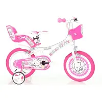 Dino Bikes Hello Kitty Kinderfiets 14 Inch – Met Zijwieltjes – Meisjesfiets – 3 tot 5 Jaar