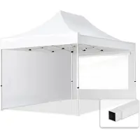 TOOLPORT 3x4,5 m Easy up partytent, ECONOMY staal 30m met zijwanden (panorama), wit