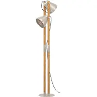 Eglo Vloerlamp Cawton, hout donker, Woon-/ Eetkamer, Hout, Industrieel design, vloerlamp