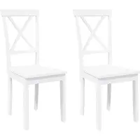 vidaXL Eetkamerstoelen 2 st massief hout rubber wit