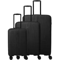 Travelite AIR STRIPE Trolley, 4 wielen, L/M, uitbreidbaar, zwart