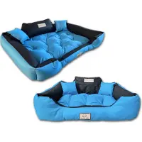 AIO Factory Hondenbed KINGDOG, 130x105 cm, gepersonaliseerd, waterdicht, blauw