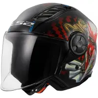 LS2 OF616 Airflow II Happy Dreams Mat Zwart Jethelm Maat L