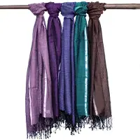 AW Gifts Large Indian Boho Scarves - 75x180cm - Random Colours with Gold Thread