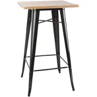 Bolero Bistro Bartafel Met Houten Blad Zwart - FB595