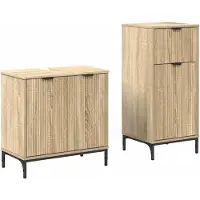 vidaXL Badkamermeubel Set 2 st Sonoma Eik 39,5 x 36 x 88 cm