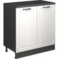 Vicco Keukenkast voor schuine wand R-Line Wit Landhuis 80 cm zonder schuine kant met 2 deuren, Model 61797