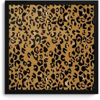 PosterMonkey Fotolijst incl. Poster - Panterprint - Geel - Goud - 40x40 cm - Posterlijst