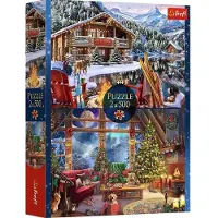 Trefl PUZZLE 2x500 XMAS: Kerst in de bergen, artikelnummer 37540