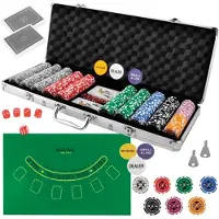 MT MALATEC Poker set met koffer - 500 chips - pokermat - 56.5 x 7 x 22 cm