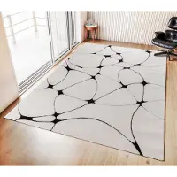 Muratap Vivant japandi blaze vloerkleed laagpolig zwart- 160x230 cm