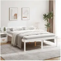 vidaXL Seniorenbed massief grenenhout wit 160x200 cm