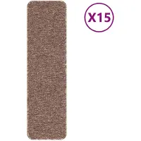 vidaXL Antislip Trapmatten 15 st 75 x 20 cm Bruin PP Rechthoekig