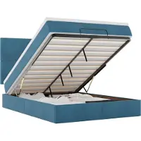 vidaXL Ottoman bed met matrassen en LED's 140x190cm fluweel