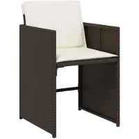 vidaXL Tuinstoelen 4 st met kussens poly rattan bruin