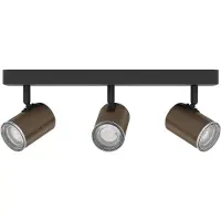 Eglo Badkamer spots Consuma 1 3x GU10 - zwart met brons
