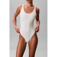 Calvin Klein Scoop Back One Piece Penny Stripe W White Jade Maat: L | Badpakken Outlet | Dames | Wit