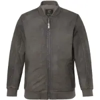 JP 1880 Regular Fit Lederen jas donkergrijs, Effen
